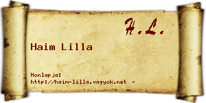 Haim Lilla névjegykártya